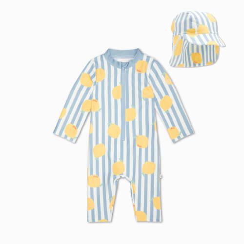 Lemon One-Piece Rashguard & Hat Lemons / 0 - 3 M