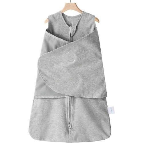 Swaddle-Blanket Baby Girl & Boy Swaddles Newborn Infant Transition 100% Cotton Wrap Blankets, 3-Way Adjustable Wearable Blanket, TOG 1.0 (Grey, 3-6 Month)
