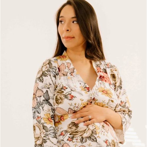 Lila Labor & Postpartum Gown in Vintage Floral