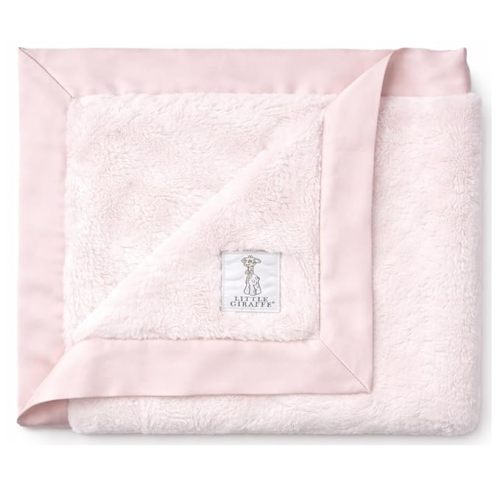 Little Giraffe Baby Blanket - Luxe Soft Blanket with Satin Trim - Baby Stroller Blanket - Newborn Baby Essentials & Baby Gifts - 29x35" - Pink
