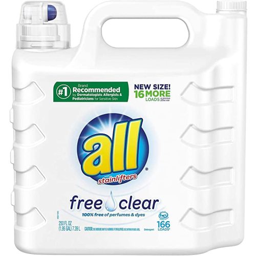 all Liquid Laundry Detergent, Free Clear for Sensitive Skin, (Free Clear, 237 Fluid Ounces)