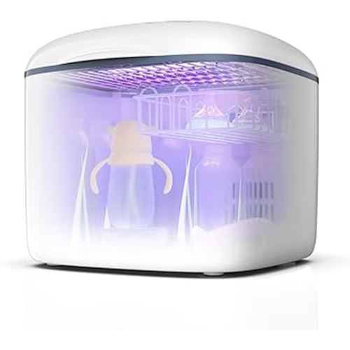 UV Sanitizer and Dryer, GROWNSY 4in1 Baby Bottle Sanitizer Household Cleaning & Sanitizing Box for Baby Stuffs Bottle Toys Clothes Cups, for Family Toothbrush Beauty Tools Phone