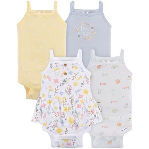 Gerber Baby Girls Multi-Pack Sleeveless Onesies Bodysuit