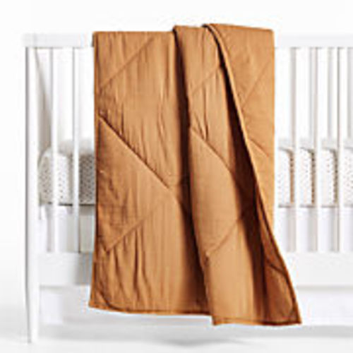 Brulee Brown Supersoft Cotton Gauze Baby Crib Quilt + Reviews | Crate & Kids