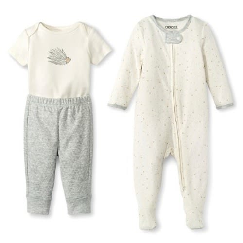 Newborn Top And Bottom Set Gray - Cherokee 0-3M