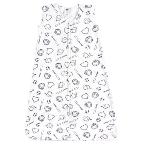 Hudson Baby Infant Boy Cotton Sleeveless Wearable Sleeping Bag, Sack, Blanket, Baseball, 6-12 Months
