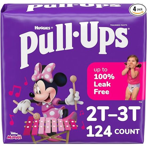 Pull-Ups Girls' Potty Training Pants, Size 2T-3T Training Underwear (16-34 lbs), 124 Count (4 packs of 31)