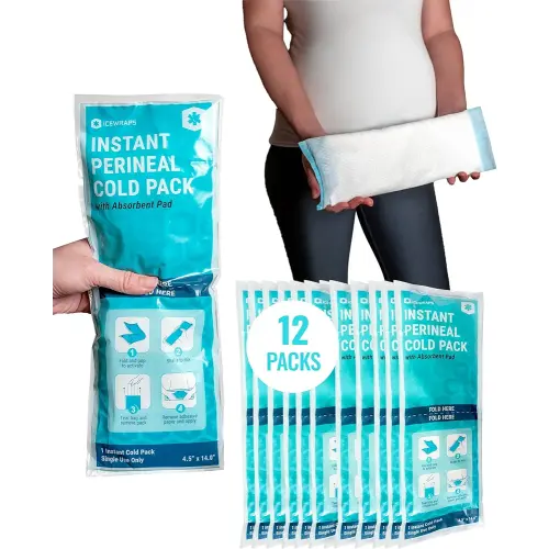 ICEWRAPS Instant Postpartum Pads for Women After Birth - Perineal Ice Packs for Postpartum Care - 12 Individually Wrapped for Your Postpartum Essentials Kit