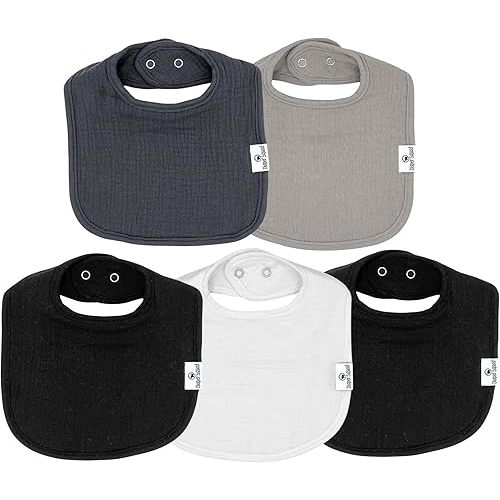 DiaperSquad's Baby Bibs for Drooling and Teething, Bibs for Boys, Baby Girl - Solid Cotton Baby Drool Bibs