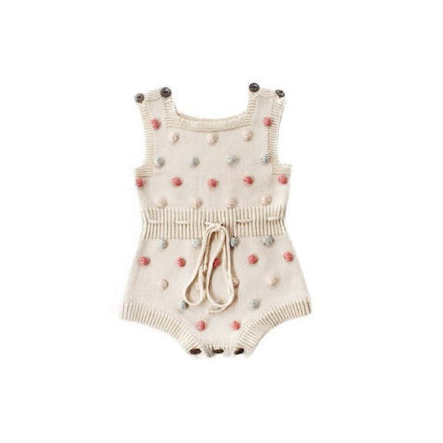Colorful dot knit romper