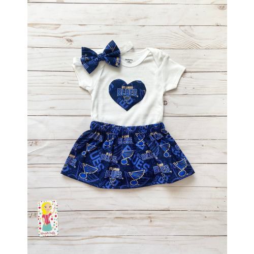 Baby Girls St. Louis Blues Onesie®, St. Louis Blues Baby Outfit, St. Louis Blues Baby Skirt, St. Louis Blues Apparel, Blues Headband