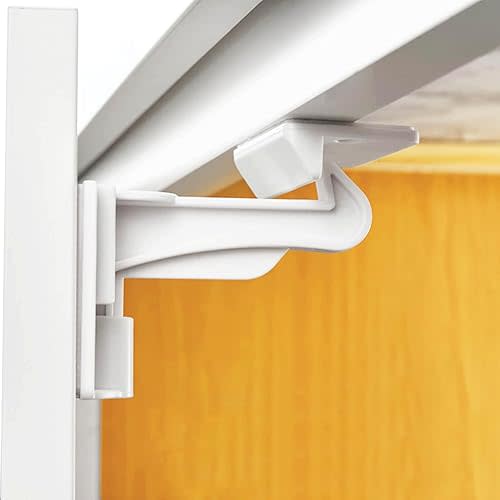 6 Pack Upgraded Invisible Baby Proofing Cabinet Latch Locks – Buumook Children Proof Cupboard Drawers Latches - Adhesive Easy Installation