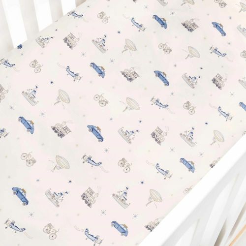 Transit Treasures Crib Sheet - Blue | Gooselings