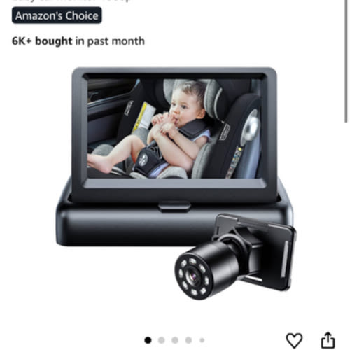 Itomoro Baby Car Mirror, View Infant in Rear Facing Seat with Wide Crystal Clear View,360° Rotation Plug and Play Easy Install baby car monitor 1080p