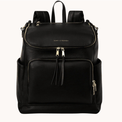 Lullaby Diaper Backpack Black | Poppy and Peonies – Poppy & Peonies