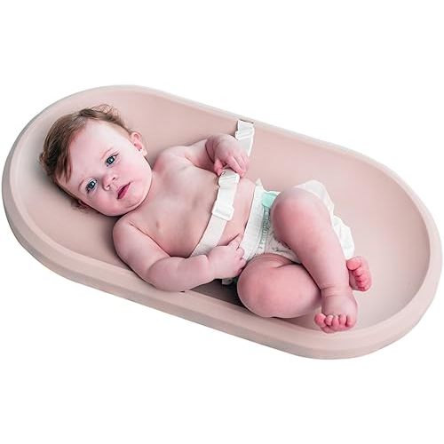 Baby Changing Pad, Waterproof & Non-Slip Changing pad, Wipeable Changing Table pad, Contoured Foam for Diaper Changes, Liquids-Free, No Fabric Cover Needed, Less Laundry Loved by Green Moms
