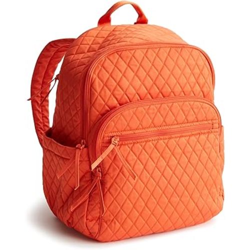Vera Bradley Women's Premium Cotton Bancroft Backpack, Koi Orange, One Size