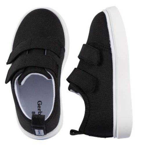 Gerber Baby Neutral Hook & Loop Sneaker, Black, Us 5