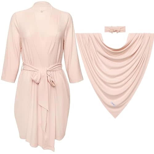 Posh Peanut Mommy and me Hospital Robe and Receiving Blanket Bundle