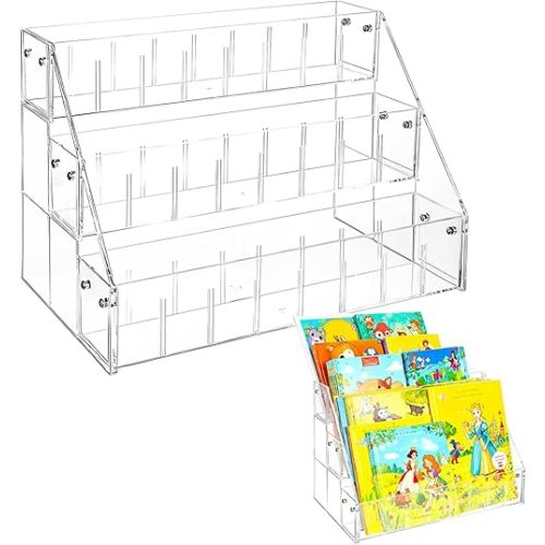 Small Bookshelf 3-Tier Clear Acrylic Book Display