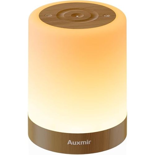 Night Light for Kids Baby, Dimmable Touch Lamp for Nursery, 11 RGB Colors 5 Brightness, Portable Rechargeable Bedside Table Lamp for Nightstand, Kids Night Light for Bedroom Living Room, Dark Brown