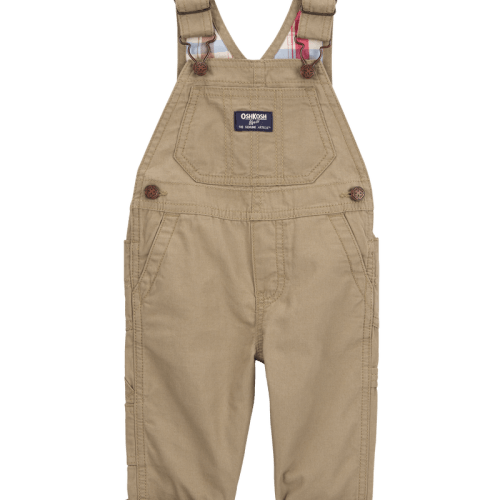 Khaki Baby Solid Canvas Overalls - Brown | Carter’s Oshkosh Canada