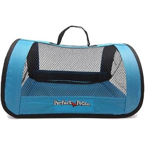 Pet Travel Bag for Originals & Minis, Small Pet Carrier w/Mesh & Nylon Lining, Dog Carrier for Medium Dogs, Versatile Kitten Carrier & Puppy Carrier, Easy to Clean, Blue - Perfect Petzzz