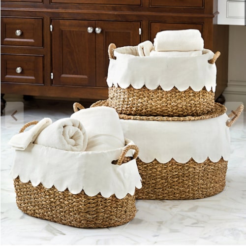 BW Wicker Stacking Storage Baskets