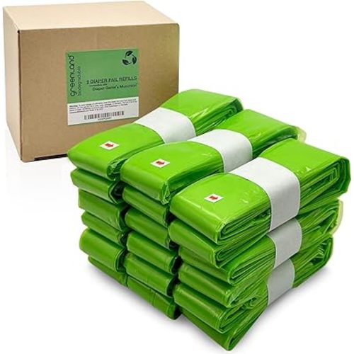 Greenland Biodegradable Diaper Pail Refill Foil for Diaper Genie & Munchkin 9-Pack