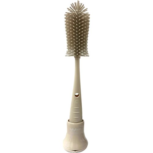 Lulyboo Baby Bottle Brush with Suction Cup - Food-Grade Silicone, Ergonomic Non-Slip Handle & Soft Bristles for Gentle, Hygienic Cleaning of Baby Bottles, Sippy Cups, Nipples, and Feeding Accessories