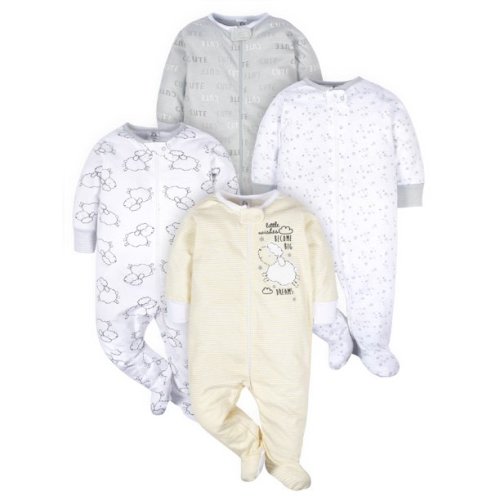 Gerber Baby Boy or Girl Gender Neutral Sleep 'N Play Footed Pajamas, 4-Pack