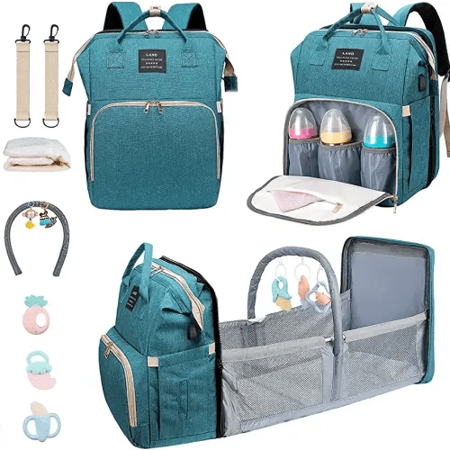 ANWTOTU Diaper Bag with Changing Station,Diaper Bag Backpack,Girl Boy Diaper Bag,Large Capacity,900d Excellent Oxford(Ungrade-Green)