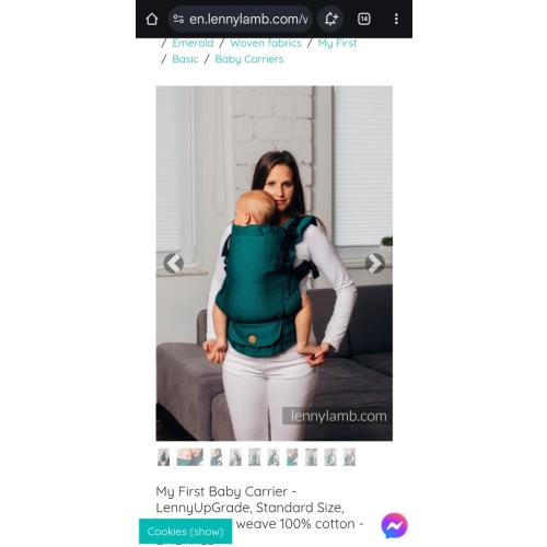 My First Baby Carrier - LennyUpGrade, Standard Size, herringbone weave 100% cotton - EMERALD