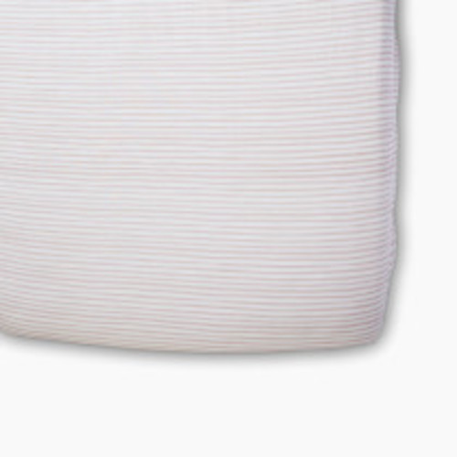 Pehr Stripes Away Organic Cotton Crib Sheet - Petal