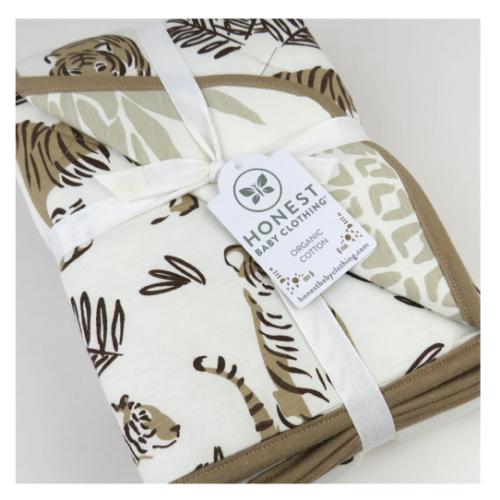 Style: Tiger Cub - Reversible Organic Cotton Hand-Quilted Blanket | Honest Baby Clothing