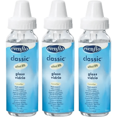 Evenflo 3 Pack Classic Glass Bottle, 8-Ounce