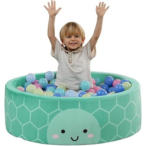 Delta Children Turtle Soft Ball Pit with 50 Play Balls - Ball Pits for Toddlers, Soft Round Kiddie Baby Playpen Ball Pool for Kids, Ideal Gift, Green