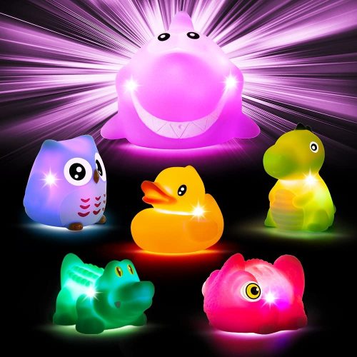 Timy Light Up Bath Toys for Toddlers 1-3, Baby Bathtub Toys Cute Floating Animal Set for Baby Toddlers