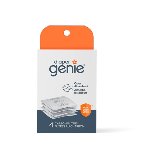 Diaper Genie Carbon Filter (4-Pack) | Diaper Pail Odor Eliminator & Deodorizer | Compatible with the Diaper Genie Complete and Expressions Pail