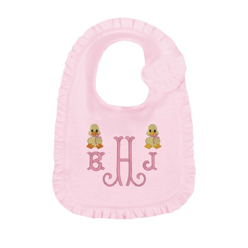 Mini Ducks Embroidered Bib