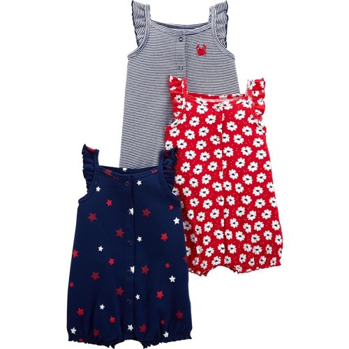 Simple Joys by Carter's baby-girls 3-pack Snap-up Rompers