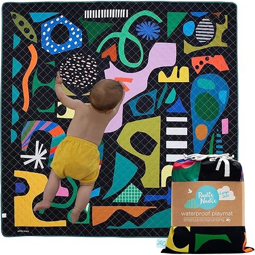 Waterproof Playmat for Babies, Toddler, Kids, Boys & Girls - Lightweight, Portable & Foldable Baby Play Mat - Waterproof Activity Playmats (Rock Candy)