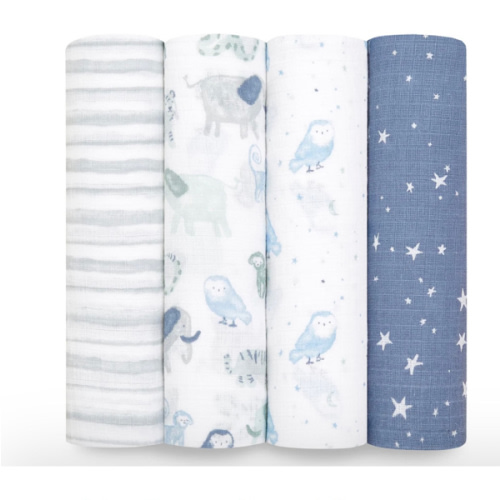 Time To Dream Cotton Muslin Swaddles 4pk | aden + anais