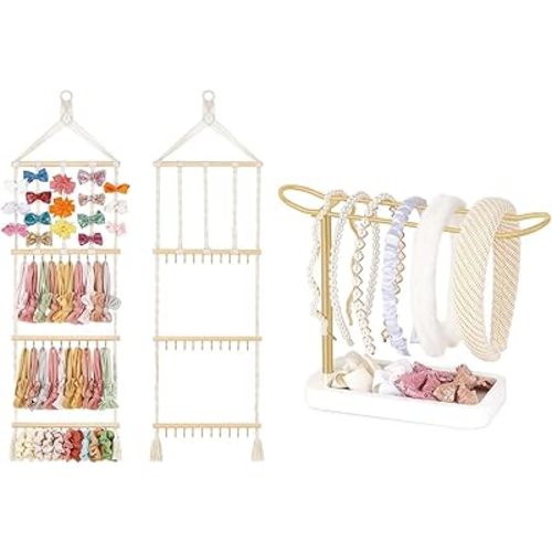 Mkono Headband Holder Hair Bow Organizer Scrunchie Holder Bows Hanger Headband Holder Headband Organizer Metal Headband Storage Hair Accessories Organizer Headband Stand Rack