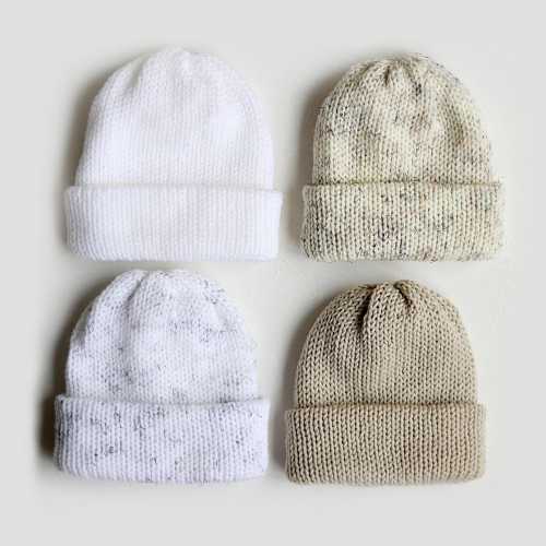 Baby beanie infant winter knit hat newborn hospital hat double knit ribbed beanie