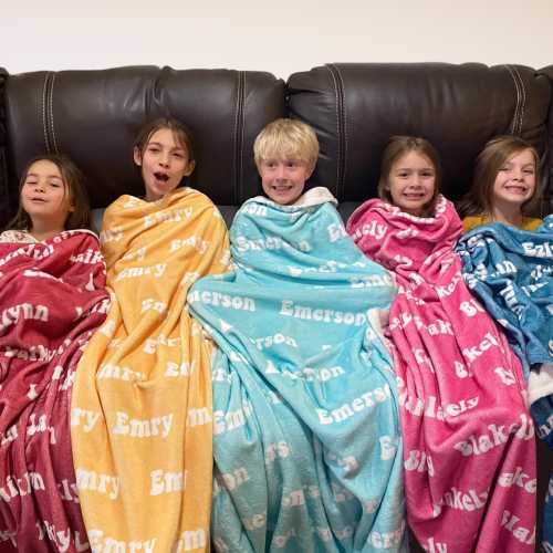 Personalized Custom Blanket, Name Blanket, Blanket Gift, Baby Blanket, Kids Blanket, Personalized Gift, Custom Gift, Retro Blanket, Boho