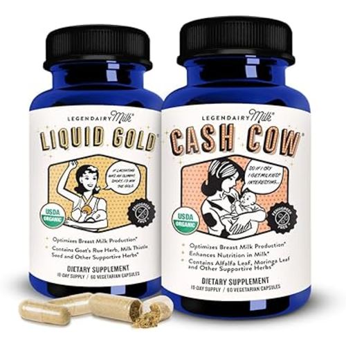 Legendairy Milk Liquid + Cash Cow, Lactation Supplement for Milk Supply Increase and Enhance Prolactin Release - Lactation Support for Breast Milk Production