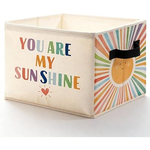 Boho Sun Kids Storage Bins Box, Toybox for Girls Boys, Inspirational You Are My Sunshine Foldable Baskets Organizer with Handles for Kids Room Nursery Playroom Clothes Toys Books