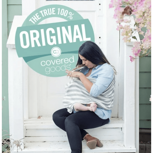 Covered Goods® Classic Grey & Ivory Stripe Nursing Cover