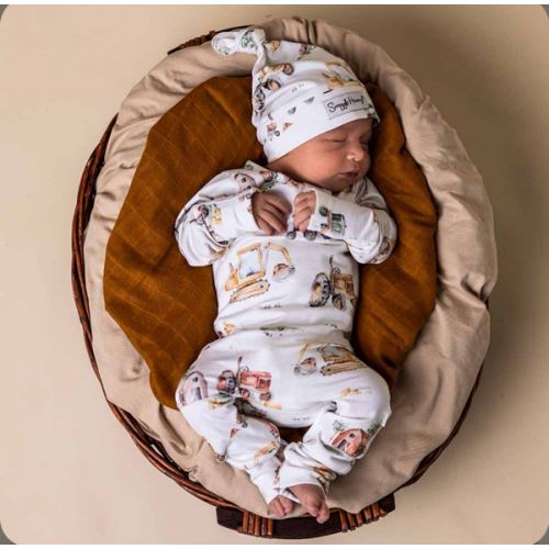 Diggers Organic Baby Growsuit | Snuggle Hunny